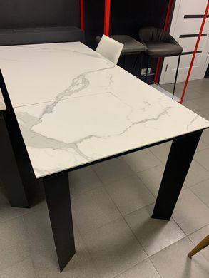 Стіл Обідній VERMONT STATURARIO/BLACK Concepto 120/170x80 Кераміка фотографія