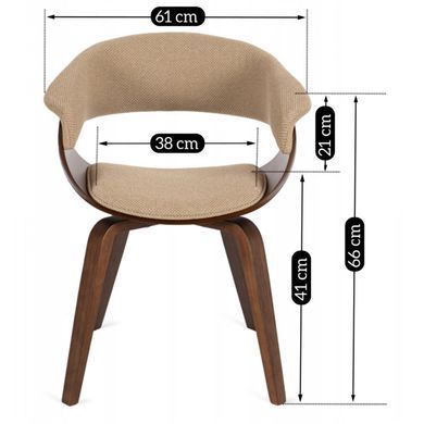 Стул MEBEL ELITE GARY 2 Бежевый / ореховый фотография