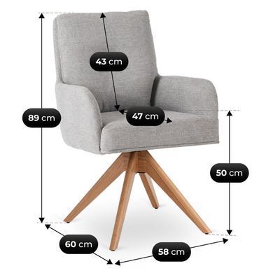 Стул поворотный MEBEL ELITE BIANCO Серый фотография
