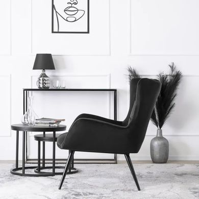 Крісло м'яке оксамитове MEBEL ELITE VINCENT Velvet Чорний фотографія