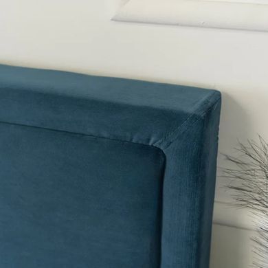Ліжко двоспальне оксамитове MEBEL ELITE ANDRE Velvet 140x200 см Темно-синій фотографія