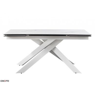 Стіл Обідній GRACIO CARRARA WHITE КЕРАМІКА 160-240 см Concepto Білий повністю / White фотографія