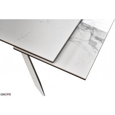 Стіл Обідній GRACIO CARRARA WHITE КЕРАМІКА 160-240 см Concepto Білий повністю / White фотографія