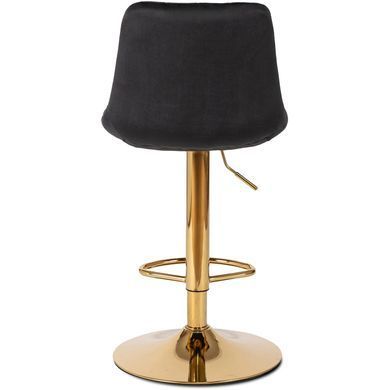 Барний стілець оксамитовий MEBEL ELITE ARCOS Velvet Чорний / золотий фотографія