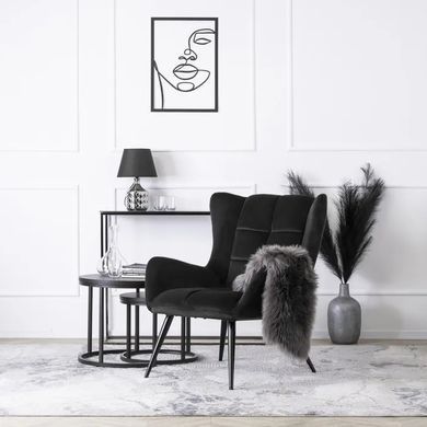 Крісло м'яке оксамитове MEBEL ELITE VINCENT Velvet Чорний фотографія