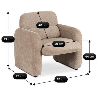 Крісло MEBEL ELITE TOGO Темний Беж фотографія
