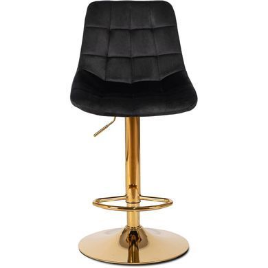 Барний стілець оксамитовий MEBEL ELITE ARCOS Velvet Чорний / золотий фотографія