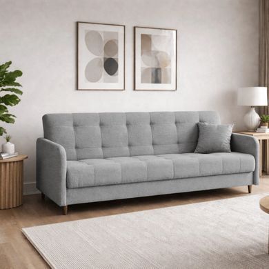 Диван розкладний MEBEL ELITE TIVOLI 198 см Сірий Букле фотографія