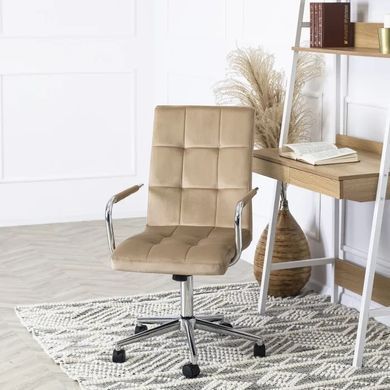 Стул офисный поворотный MEBEL ELITE BOSTON Velvet Бежевый фотография