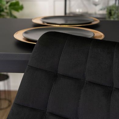 Барний стілець оксамитовий MEBEL ELITE ARCOS Velvet Чорний / золотий фотографія