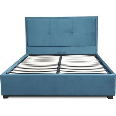 Ліжко двоспальне оксамитове MEBEL ELITE ANDRE Velvet 140x200 см Темно-синій фотографія