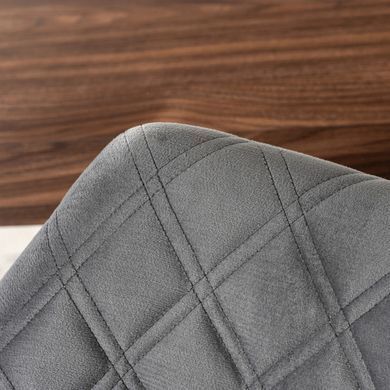 Стілець оксамитовий MEBEL ELITE LUISE Velvet Сірий/Горіх фотографія