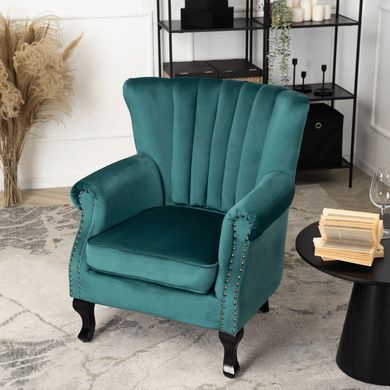 Крісло м'яке оксамитове MEBEL ELITEMALLO Velvet Зелений фотографія