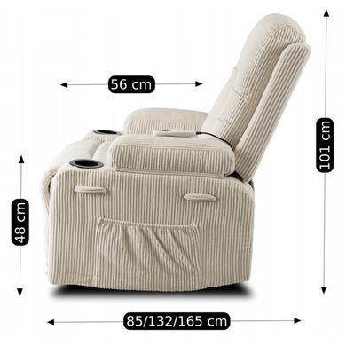 Масажне крісло MEBEL ELITE BOX Вельвет Беж фотографія