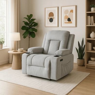 Масажне крісло MEBEL ELITE BOX 2 тканина Сірий фотографія