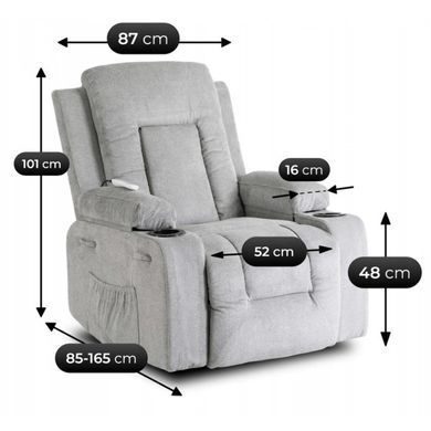 Масажне крісло MEBEL ELITE BOX 2 тканина Сірий фотографія