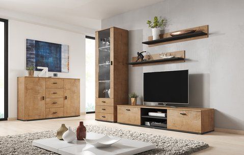 Стінка SOHO 2 Cama Дуб Лефкас Мат / Чорний фотографія