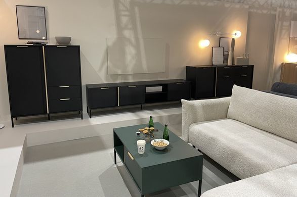 Комод високий Perfect Home Ларс / Lars 2-дверний з 2 шухлядами 2D2S/104 Антрацит фотографія