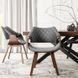 Стілець оксамитовий MEBEL ELITE LUISE Velvet Сірий/Горіх