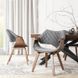 Стілець оксамитовий MEBEL ELITE LUISE Velvet Сірий/Горіх