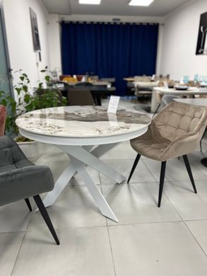 Стол раскладной MOON PANDORA Concepto 110(140)x110 Керамика Глянец Белый / Серый фотография