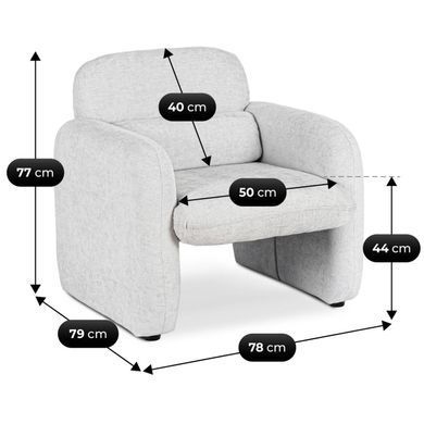 Крісло MEBEL ELITE TOGO Сірий фотографія