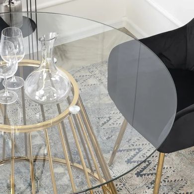 Стіл круглий MEBEL ELITE OLIVIER 120 см Прозорий фотографія