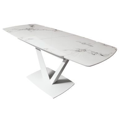 Стіл розкладний ELVI GOLDEN JADEConcepto 120(180)x80 Кераміка Глянець Білий фотографія