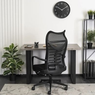 Стіл MEBEL ELITE ALTE MAX 130х65 см бетон / чорний фотографія