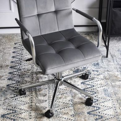Стілець офісний поворотний MEBEL ELITE BOSTON Velvet, Сірий фотографія