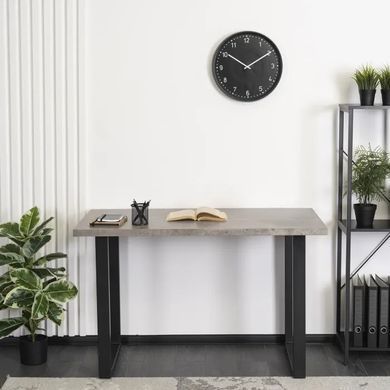 Стіл MEBEL ELITE ALTE MAX 130х65 см бетон / чорний фотографія