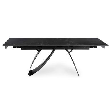 Стол раскладной MEBEL ELITE DEVON 160(220)х90 см Черный мрамор/черный фотография