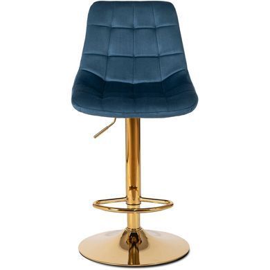 Барный стул бархатный MEBEL ELITE ARCOS Velvet Синий / золотой фотография