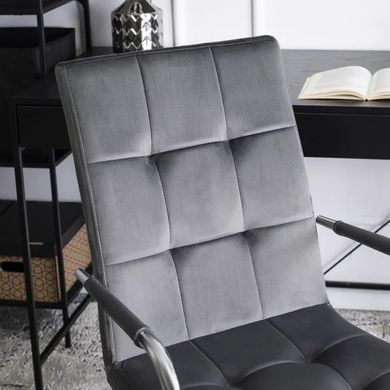 Стілець офісний поворотний MEBEL ELITE BOSTON Velvet, Сірий фотографія