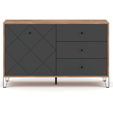 Комод MEBEL ELITE BACARDI 123 Дуб артизан / Графіт фотографія