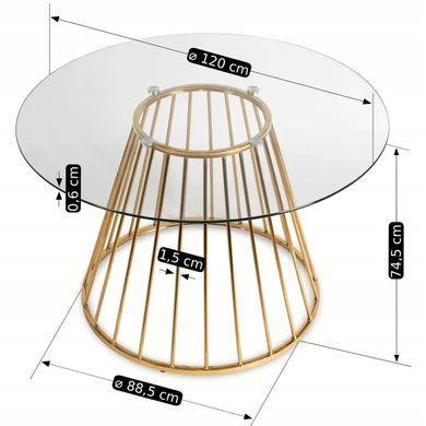 Стіл круглий MEBEL ELITE OLIVIER 120 см Прозорий фотографія