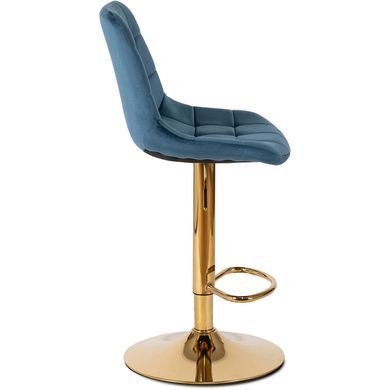 Барный стул бархатный MEBEL ELITE ARCOS Velvet Синий / золотой фотография