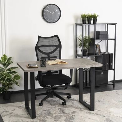 Стіл MEBEL ELITE ALTE MAX 130х65 см бетон / чорний фотографія