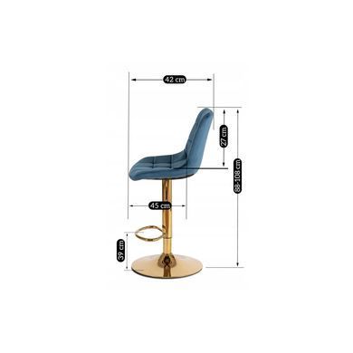 Барный стул бархатный MEBEL ELITE ARCOS Velvet Синий / золотой фотография