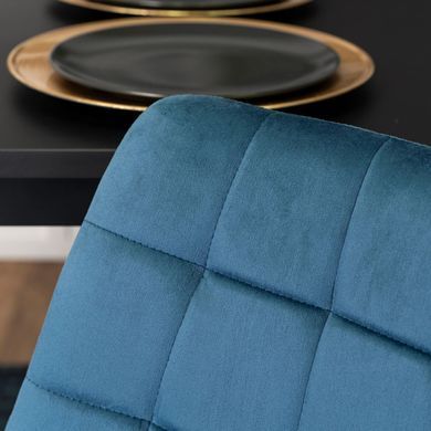 Барный стул бархатный MEBEL ELITE ARCOS Velvet Синий / золотой фотография