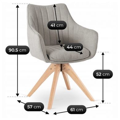 Стілець поворотний MEBEL ELITE LEMON Сірий фотографія
