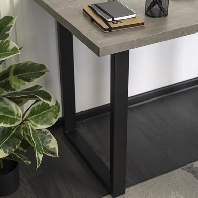 Стіл MEBEL ELITE ALTE MAX 130х65 см бетон / чорний фотографія