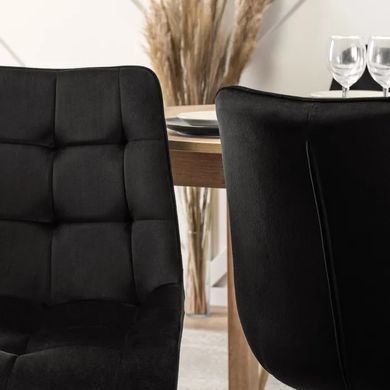 Стул бархатный MEBEL ELITE RODRI Velvet Черный / Натуральный фотография