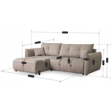 Угловой диван MEBEL ELITE ALMA 250 см Беж (левый) фотография
