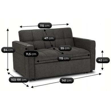 Крісло розкладне MEBEL ELITE ASTER Чорний фотографія