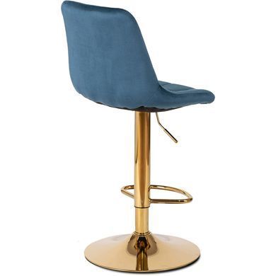 Барный стул бархатный MEBEL ELITE ARCOS Velvet Синий / золотой фотография