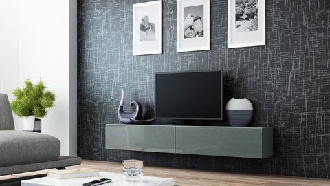 ТВ Тумба VIGO RTV Cama 140 Сірий Мат / Сірий Глянець фотографія