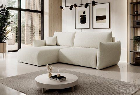 Диван кутовий розкладний ALLORA Perfect Home Польща Світло-бежевий фотографія