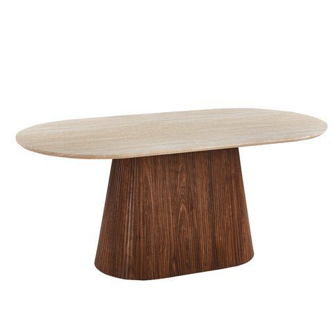 Стол MEBEL ELITE GIANNI 180х90 Травертин/Орех фотография