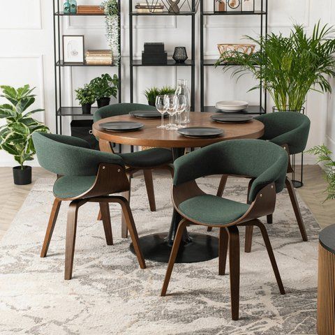Стілець MEBEL ELITE GARY 2 Зелений / горіховий фотографія
